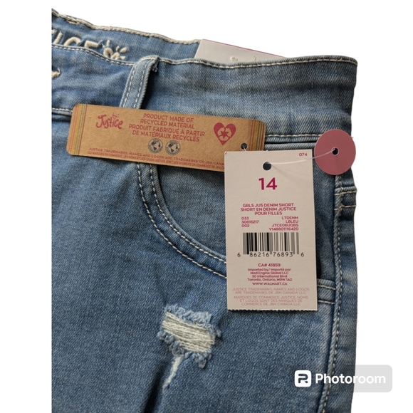 Denim Jeans Mini Distressed Shorts. Size 14. Blue. Stretchy. Distressed… - Picture 4 of 12